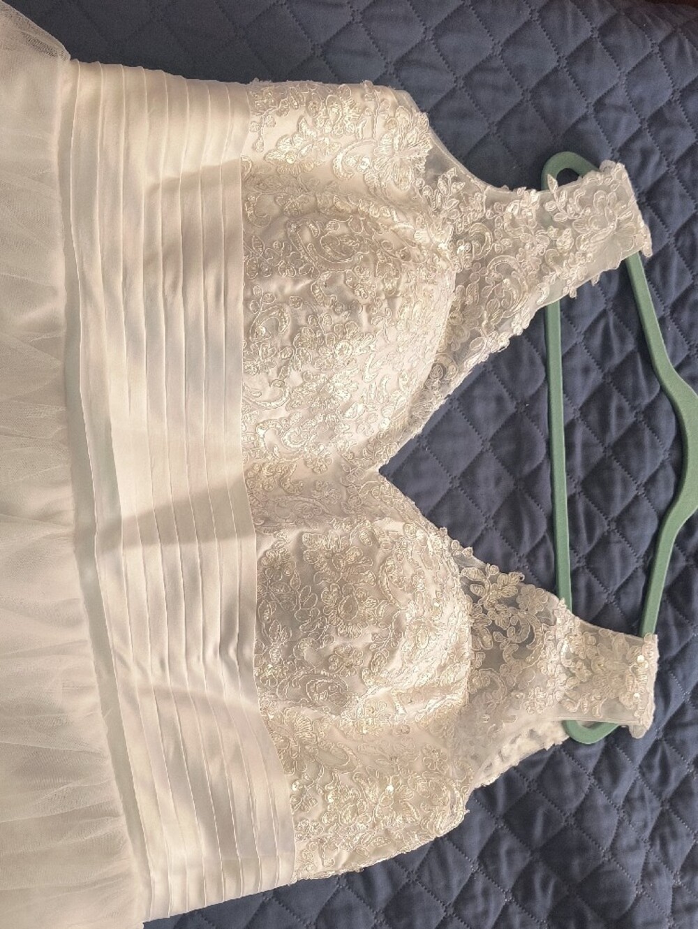 NEW White Lace Embellished Knee Length Bridal Dress - Picture 3 of 10